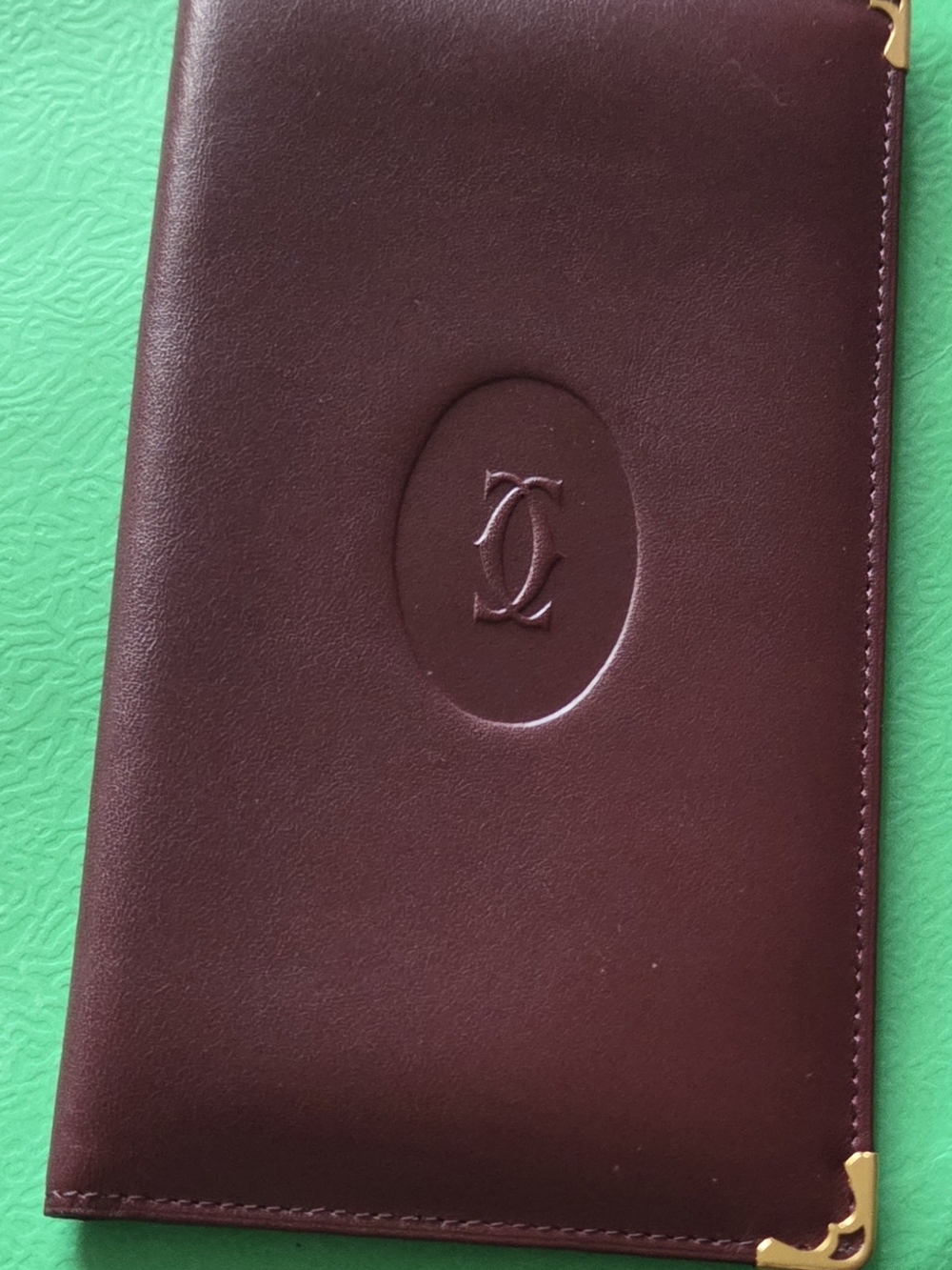 Cartier Burgundy Leather Men's Document Holder